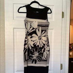 Floral Black and White Dress